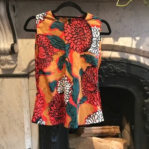MARNI Spring 2013 Orange Floral Top-Size 38/8 EUC